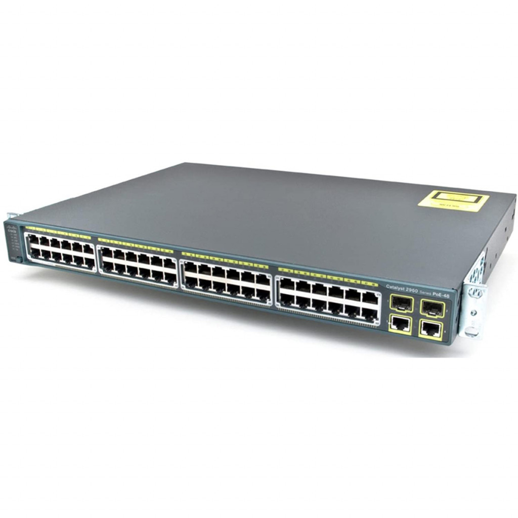 سوئیچ شبکه 50 پورت + 2 پورت SFP با 24 پورت PoE سیسکو مدل WS-C2960+48PST-L